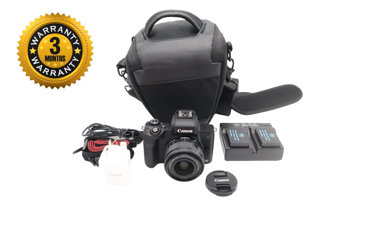 Canon M50 Camera 24MP with 15-45mm STM Lens, Under 3000 Shutter Count, V.G. Cond