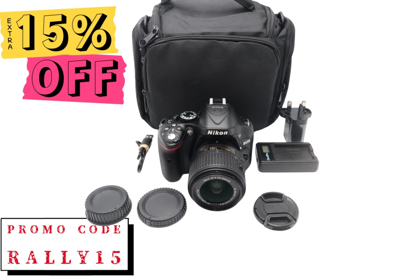 Nikon D5200 DSLR Camera 24.1MP with 18-55mm, Shutter Count 5126, Very Good Cond.