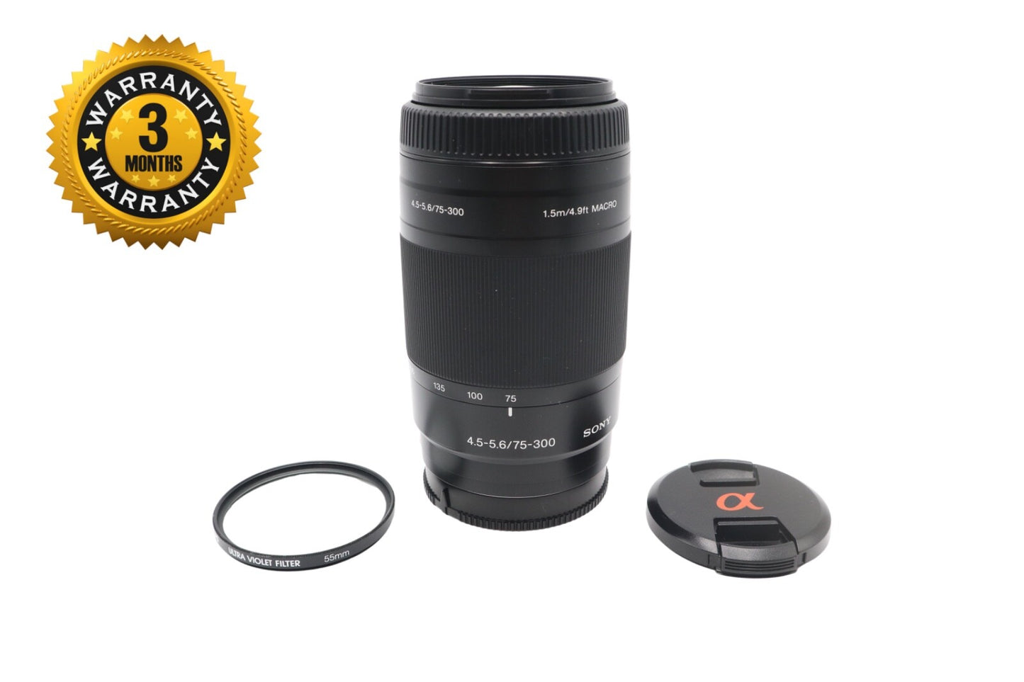 Sony 75-300mm Telephoto Lens F4.5-5.6 for Sony A-Mount, SAL75300, V.G. REFURB.