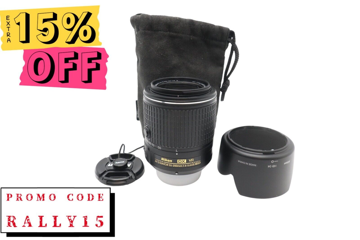 Nikon 55-200mm Lens F/4-5.6 AF-S DX VR II ED, Stabilised , Excellent REFURBISHED