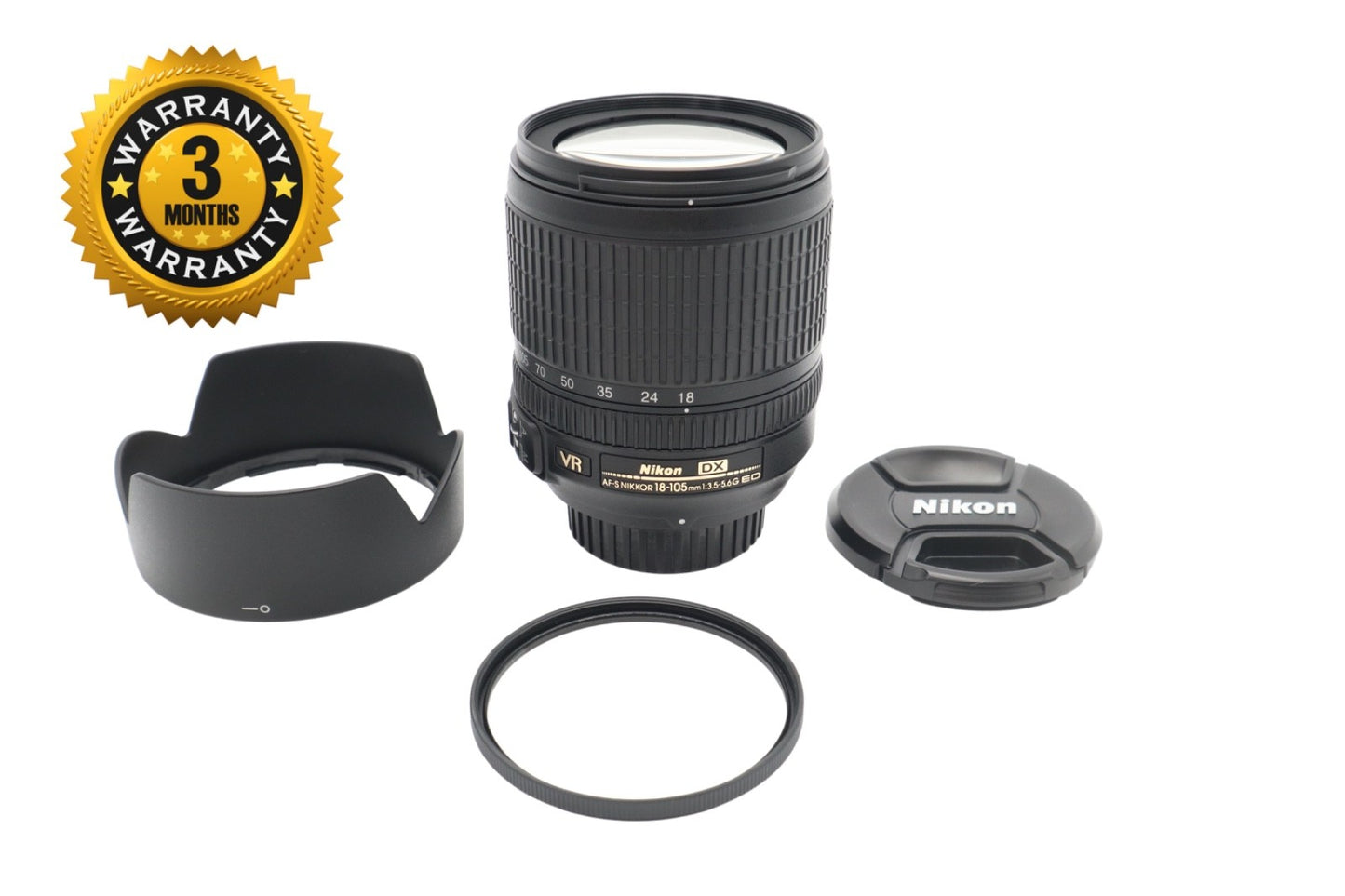 Nikon 18-105mm Lens F/3.5-5.6 G NIKKOR AF-S DX SWM VR ED IF, Very Good Condition