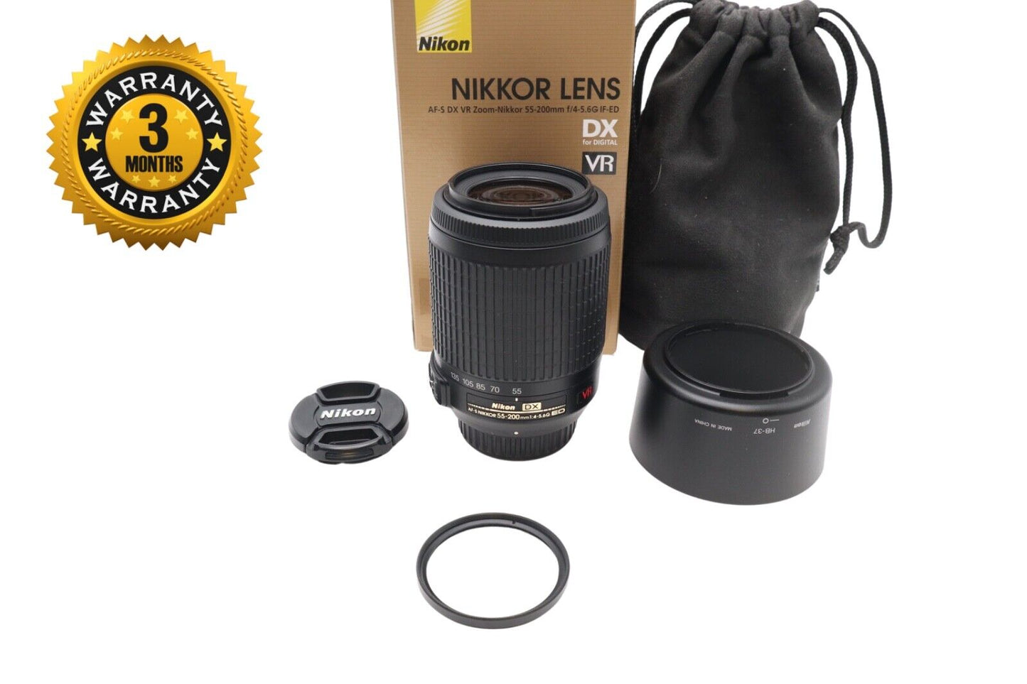 Nikon Nikkor 55-200mm Lens F/4-5.6 AF-S DX VR ED Stabilised, Excellent REFURBISH