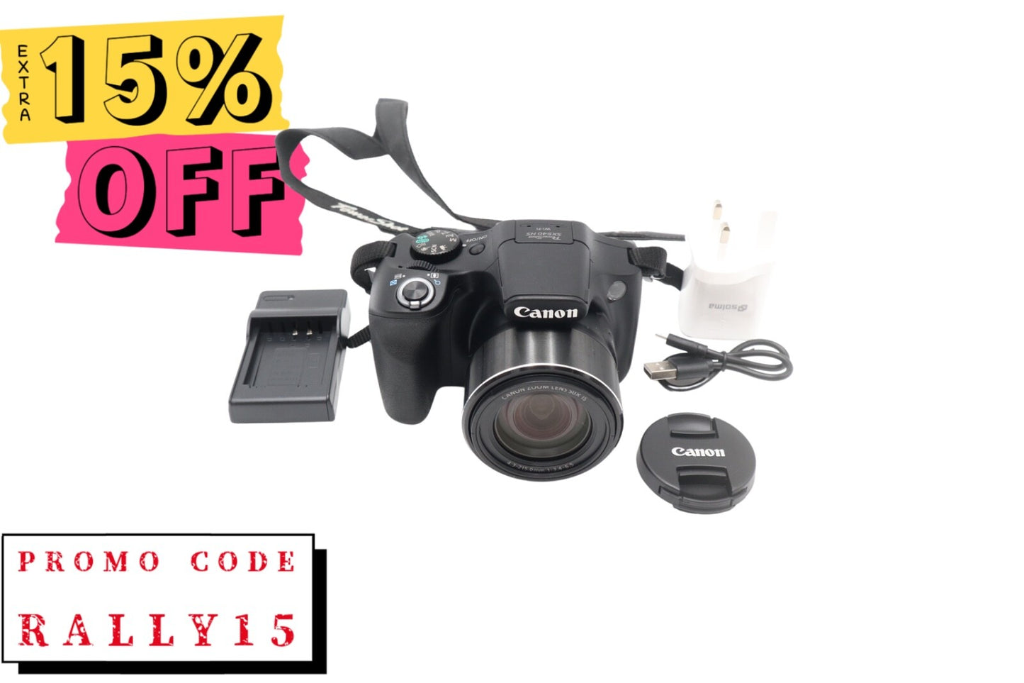 Canon SX540 HS Compact Camera 20.3MP, Wi-Fi, 50X Optical Zoom, V. Good Condition