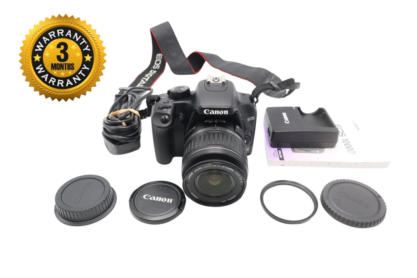 Canon EOS 1000D Camera DSLR 10.1MP with 18-55mm, Shutter Count 1015, Good Cond.
