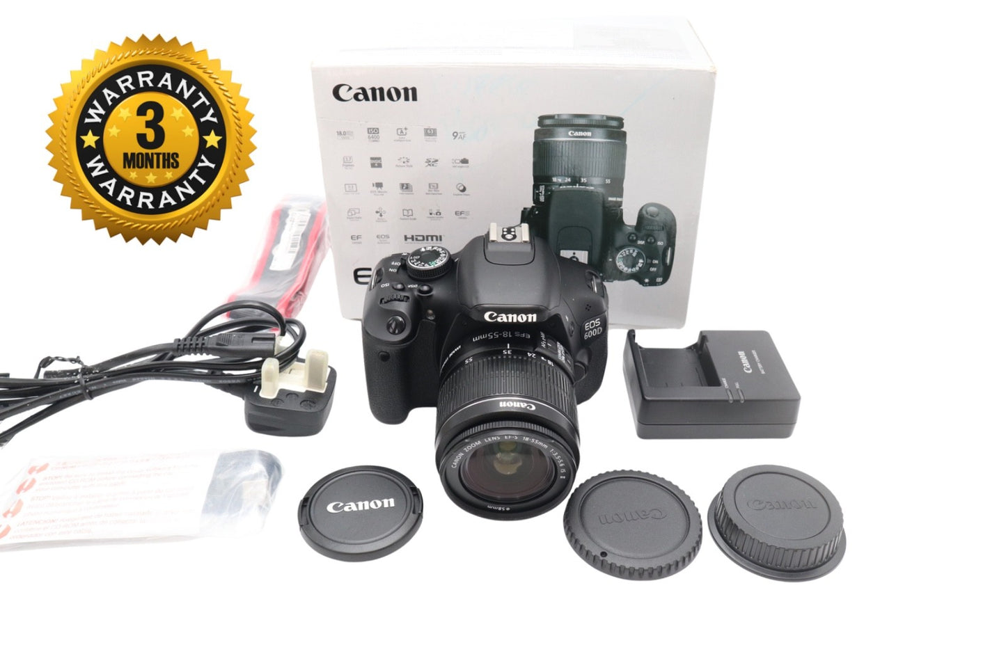 Canon 600D DSLR Camera 18MP with 18-55mm Lens Shutter Count 9176, Good Condition