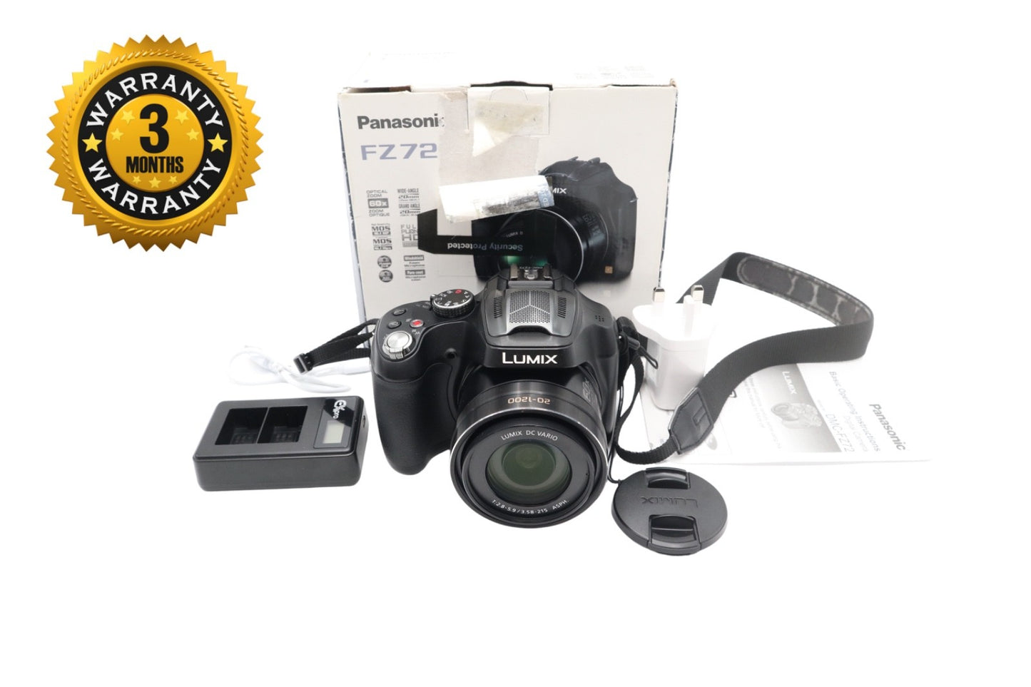Panasonic LUMIX DMC-FZ72 Camera 16.1MP, Digital Bridge, 60x Zoom, Very Good Cond