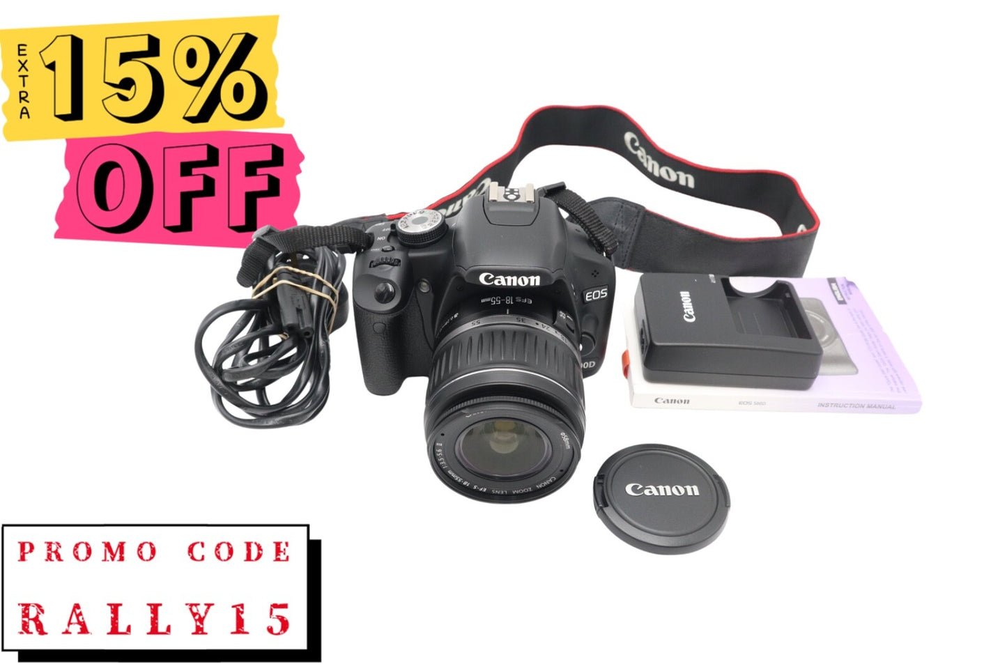 Canon 500D Camera DSLR 15.1MP with 18-55mm, Shutter Count 354, V. Good Condition