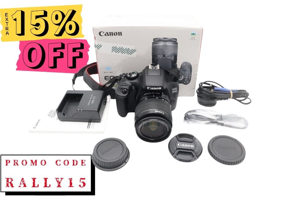 Canon EOS 1300D DSLR Camera 18.0MP with 18-55mm, Shutter Count 14821, V.G. Cond.