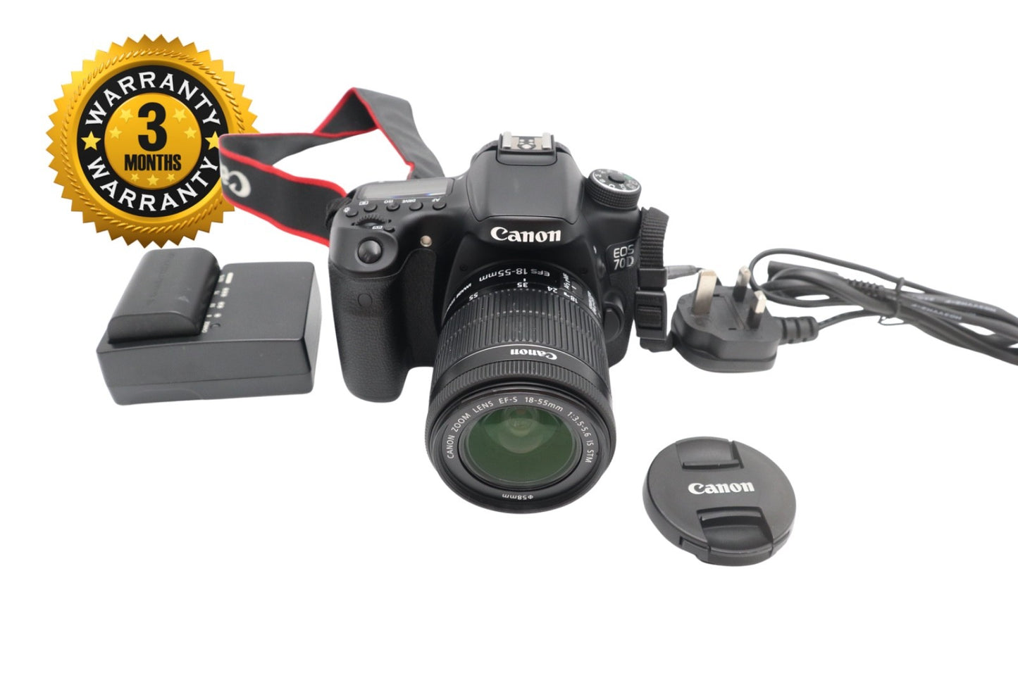 Canon 70D DSLR Camera 20.2MP with 18-55mm, Shutter Count 1294, V. Good Condition
