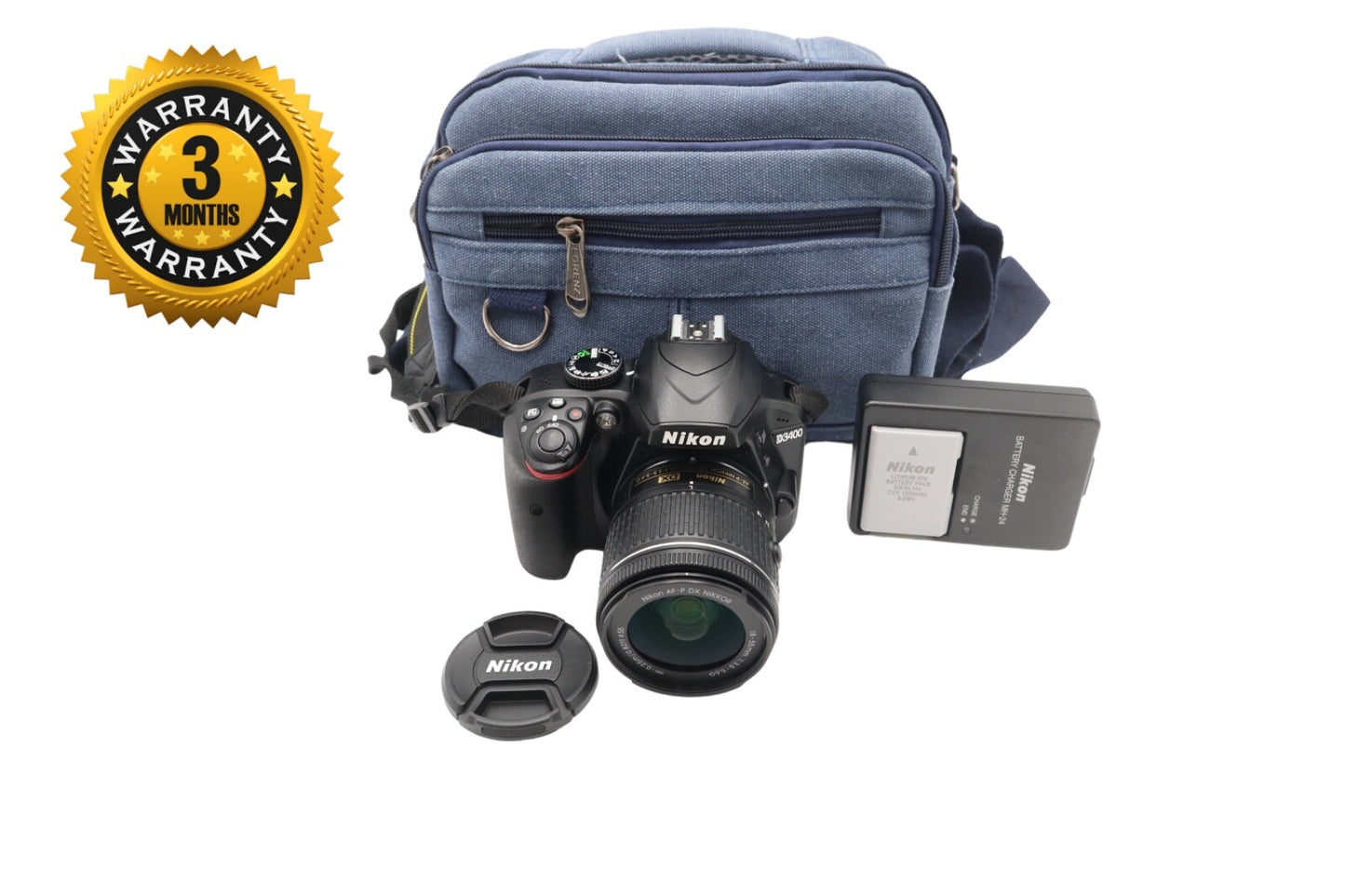 Nikon D3400 DSLR Camera 24.2MP with 18-55mm, Shutter Count 1345, Very Good Cond.
