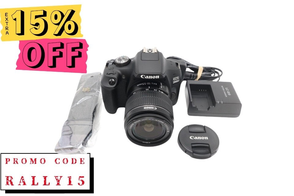 Canon 2000D DSLR Camera 24.1MP with Canon 18-55mm III Lens, Excellent REFURBISH.