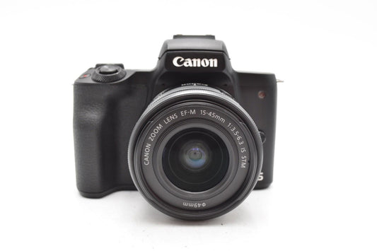 Canon M50 24MP Camera kit with 15-45mm STM Lens, 11000 Shutter Count REFURBISHED