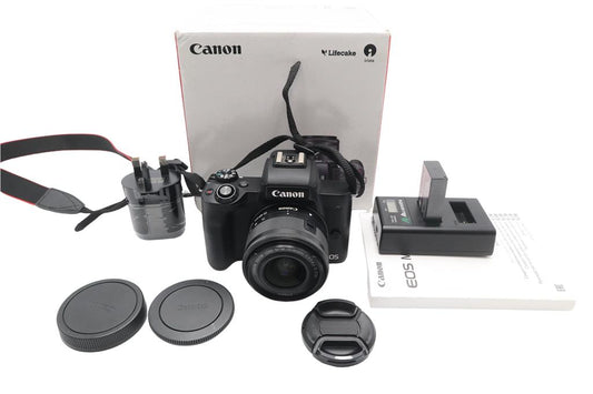 Canon M50 Camera 24MP with 15-45mm Lens, Under 6000 Shutter Count, V.G. REFURB.