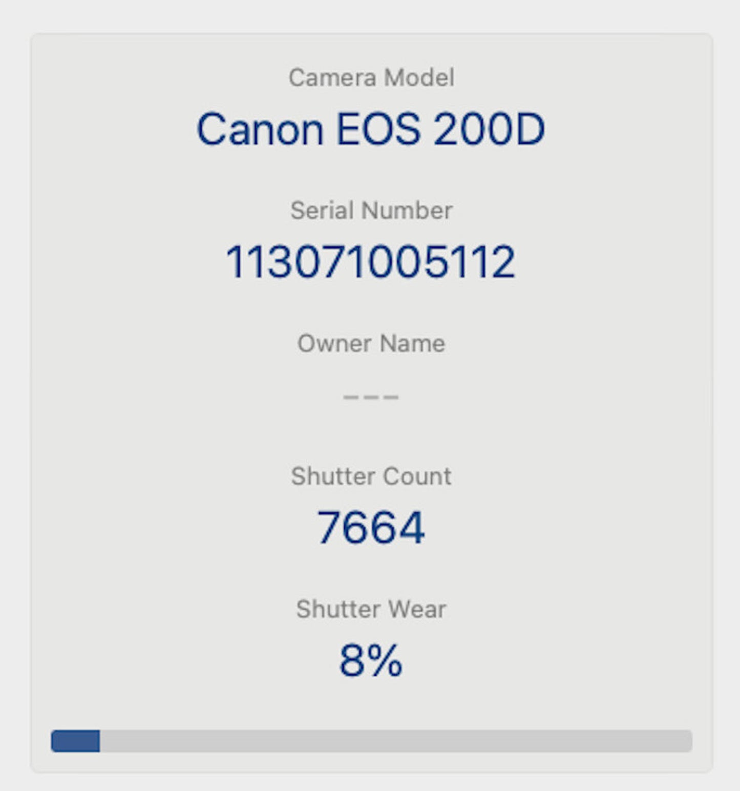 Canon 200D Camera DSLR 24.2MP Kit with 18-55mm, Shutter Count 7664, V Good Cond.
