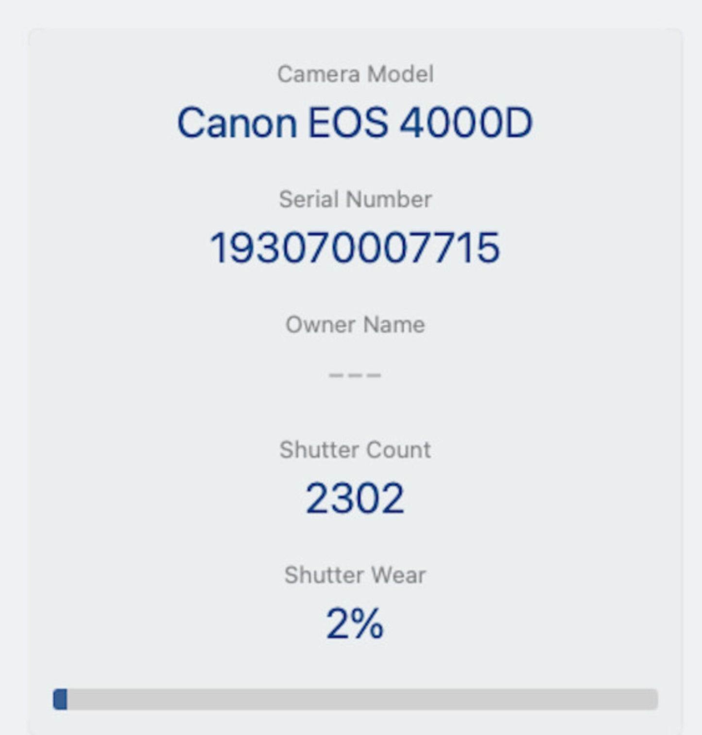 Canon 4000D Camera DSLR 18.0MP with 18-55mm, Shutter Count 2302, Good Condition