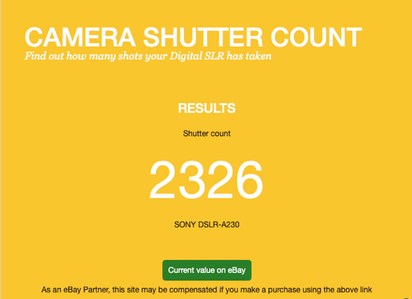 Sony Alpha A230 Camera DSLR 10.2MP with 18-55mm, Shutter Count 2326, REFURBISHED