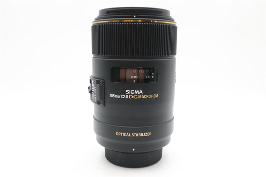 Sigma 105mm Macro Lens f/2.8 EX DG OS, Stabilised for Nikon F Mount, V. G. Cond.