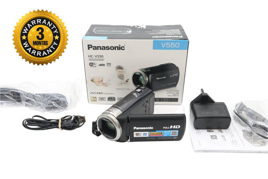 Panasonic HC-V550 Camcorder, FULL HD, 90x Zoom, Stabilised, Wi-Fi, V. Good Cond.