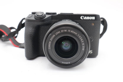 Canon M6 Mark II Mirrorless Camera 32.5MP with 15-45mm, Very Good REFURBISHED