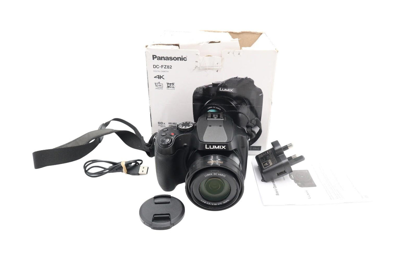 Panasonic LUMIX DMC-FZ82 Camera 16.1MP, Wi-Fi, 4K, 60x Zoom, Good REFURBISHED