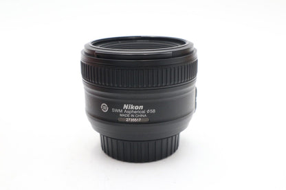 Nikon 50mm Prime Lens F/1.8 G Nikkor AF-S, Very Sharp Portrait, Good REFURBISHED
