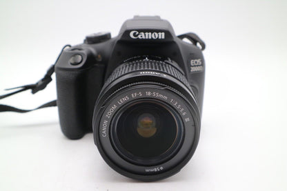 Canon 2000D DSLR Camera 24.1MP with 18-55mm, Shutter Count 302 REFURBISHED