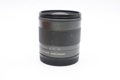 Canon 11-22mm Wide-Angle Lens f/4-5.6 IS STM, for Canon EF-M, Good REFURBISHED