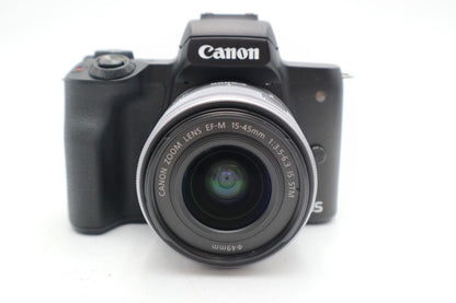 Canon EOS M50 24.0MP Camera kit with Canon 15-45mm STM Lens, 1 Year Warranty