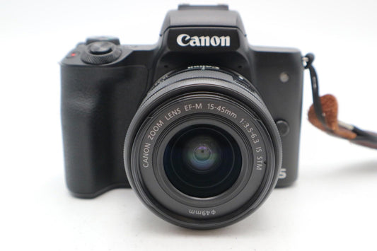 Canon M50 Mark II Camera 24MP with 15-45mm Lens, Under 11000 Shutter Count
