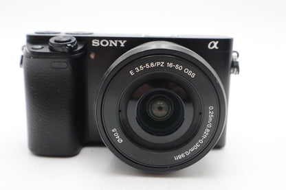 Sony A6000 Mirrorless Camera 24.3MP with 16-50mm Lens, Shutter 4697, Good Cond.
