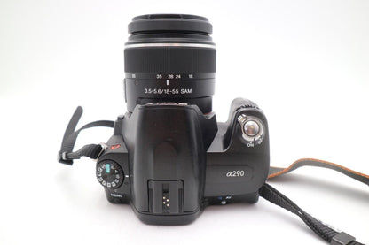 Sony Alpha A290 Camera DSLR 14.2MP with 18-55mm, Shutter Count 4293, Good Cond.