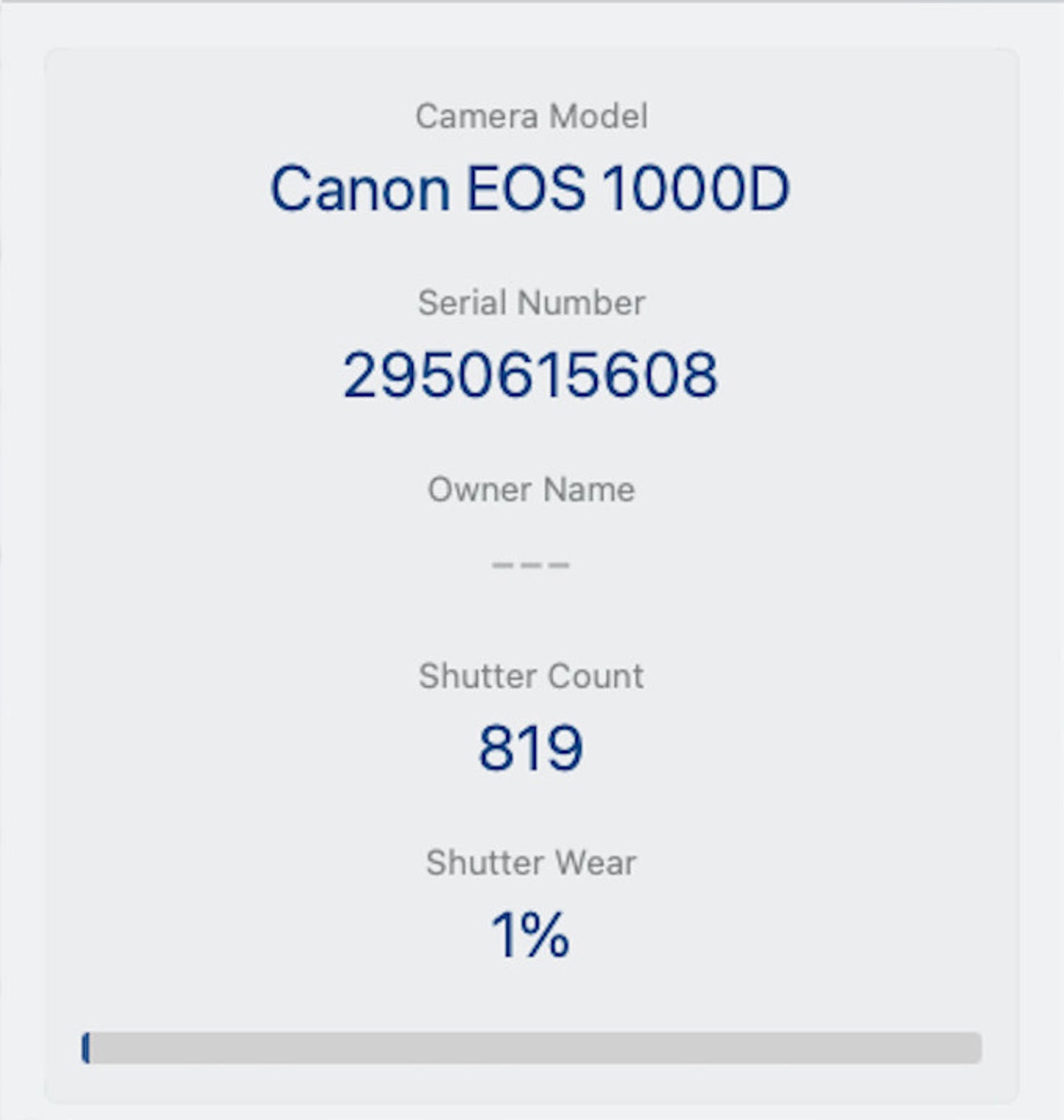 Canon EOS 1000D Camera DSLR 10.1MP with 18-55mm, Shutter Count 819, REFURBISHED