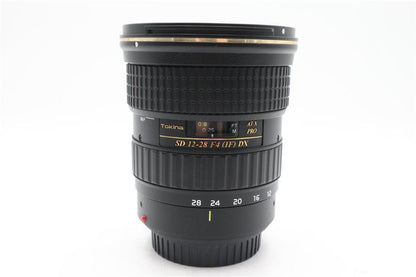 Tokina 12-28mm Wide-Angle Lens for Canon,  f/4, DX AT-X Pro, V. G. Refurbished