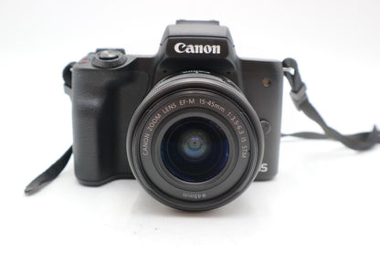 Canon M50 24MP Camera kit with 15-45mm STM Lens, S. Count 3000, 1 Year Warranty