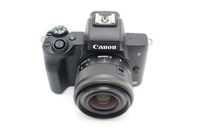 Canon M50 Mark II Camera 24MP with 15-45mm Lens, Under 1000 Shutter Count