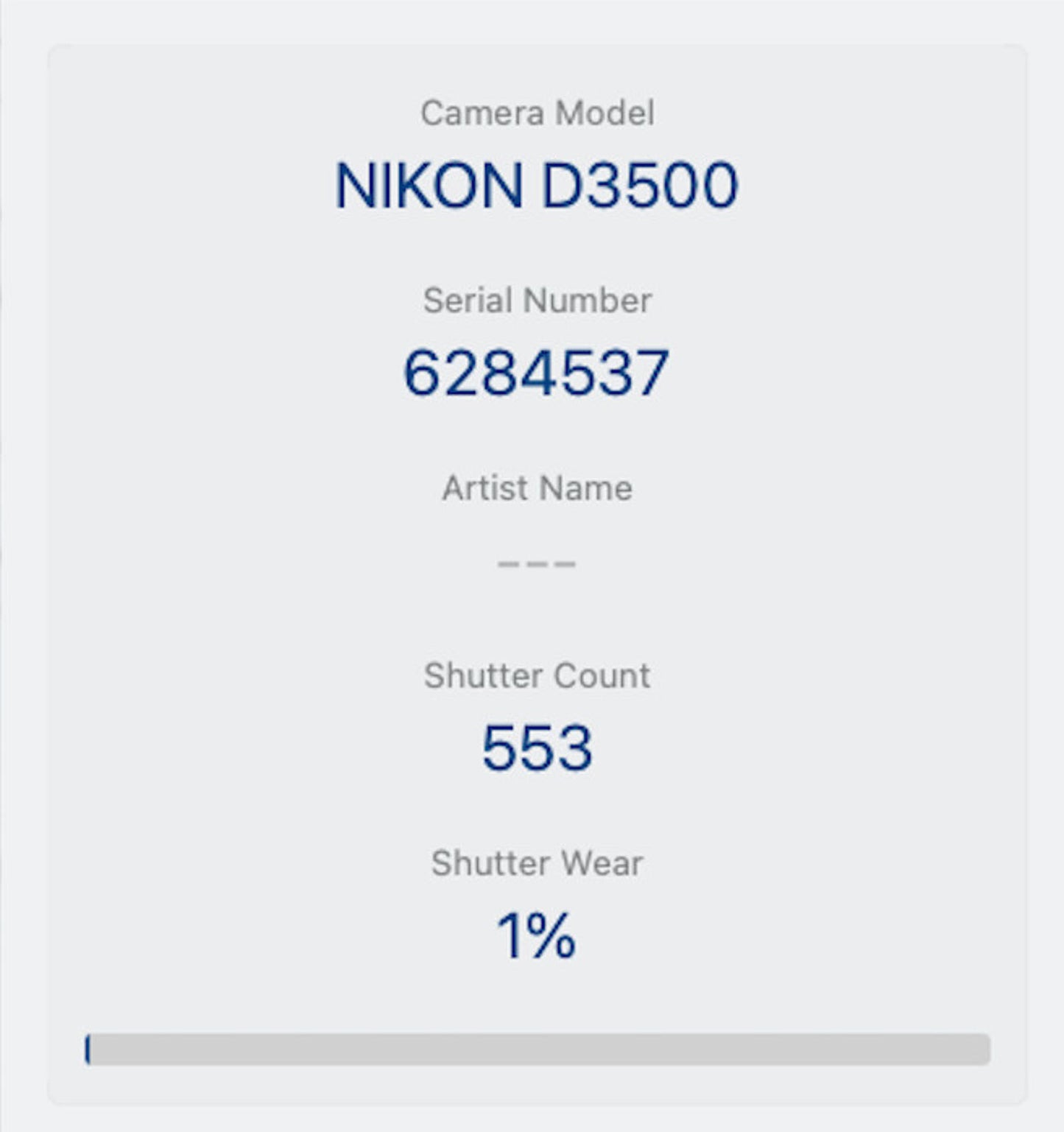 Nikon D3500 DSLR Camera 24.2MP with 18-55mm, Shutter Count 553 V.G. REFURBISHED