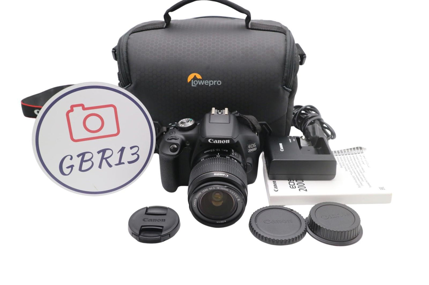 Canon 2000D DSLR Camera 24.1MP with 18-55mm, Shutter Count 302 REFURBISHED