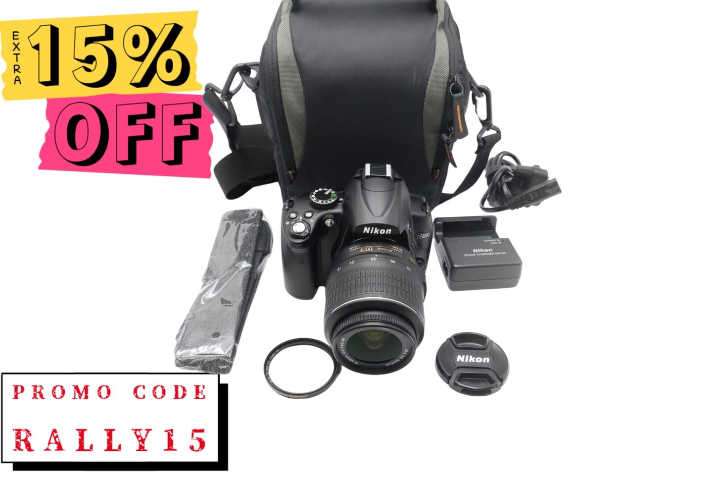 Nikon D5000 DSLR Camera 12.3MP with 18-55mm, Shutter Count 3369, Very Good Cond.
