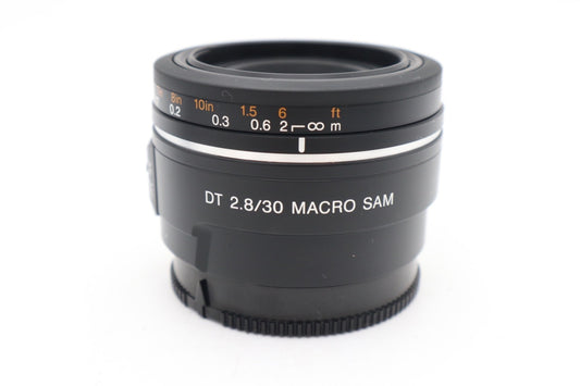 Sony 30mm Macro Lens f/2.8 SAM, Fixed, Very Sharp, Very Good REFURBISHED