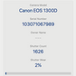 Canon EOS 1300D DSLR Camera 18.0MP with 18-55mm, Shutter Count 1626, V. G. Cond.