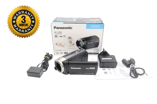 Panasonic HC-V550 Camcorder, FULL HD, 90x Zoom, Stabilised, Wi-Fi, V. Good Cond.