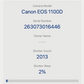 Canon 1100D DSLR Camera Kit with 18-55mm, Shutter Count 2013 , V. Good Condition
