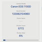 Canon 1100D DSLR Camera with Tamron 18-270mm Stabilised Lens Shutter Count 5772