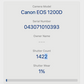 Canon EOS 1200D Camera DSLR 18MP with 18-55mm, Shutter Count 1422, V. Good Cond.