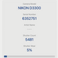 Nikon D3300 DSLR Camera 24.2MP with 18-55mm, Shutter Count 5481, Very Good Cond.