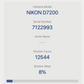 Nikon D7200 DSLR Camera 24.2MP Body Only, Shutter Count 12544, Very Good REFURB.