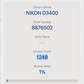Nikon D3400 DSLR Camera 24.2MP with 18-55mm, Shutter Count 1248, Very Good Cond.