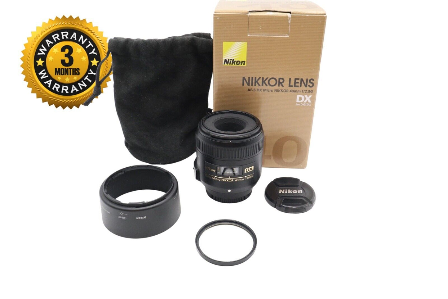 Nikon 40mm Macro Lens f/2.8 G AF-S Micro Nikkor DX, Very Good REFURBISHED