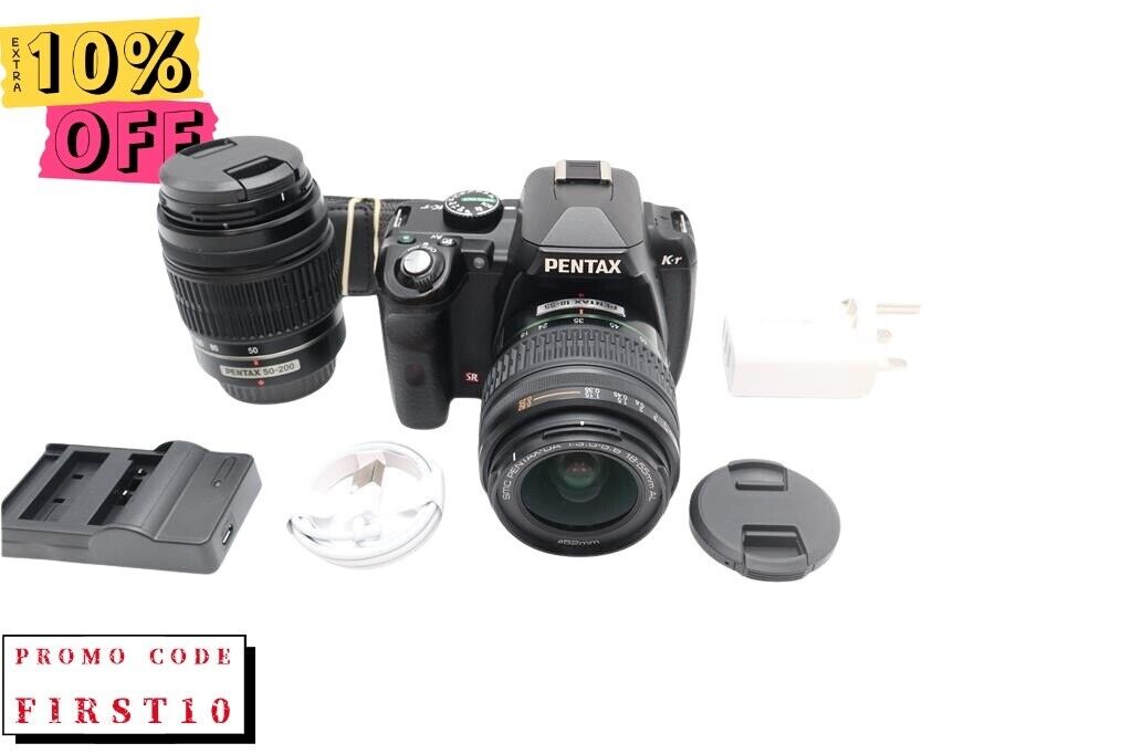 Pentax K-R 12.4MP Camera DSLR with 18-55mm and 50-200mm, Shutter Count 4864