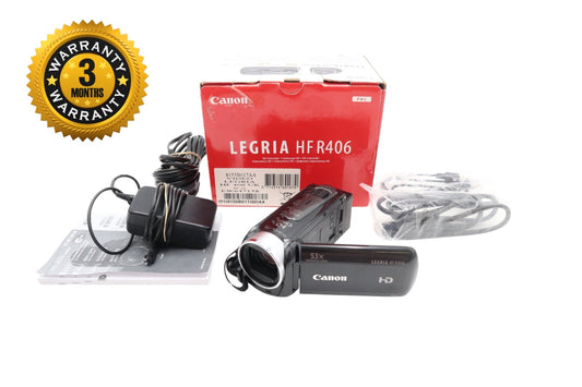 Canon Legria HF R406 Camcorder, FULL HD 50FPS, 53X Zoom, Stabilised, Good Cond.